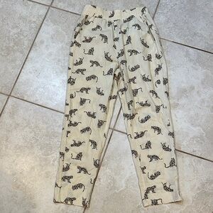 Animale Clothing Leopard Cat Print Cotton Slim Pants XS